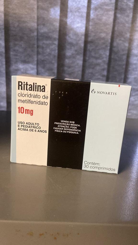 03c82c4a-ed36-4299-8bbd-f9ebc88efd3b Ritalina ( Cloridrato de Metilfenidato ) 10MG 30 Comprimidos .